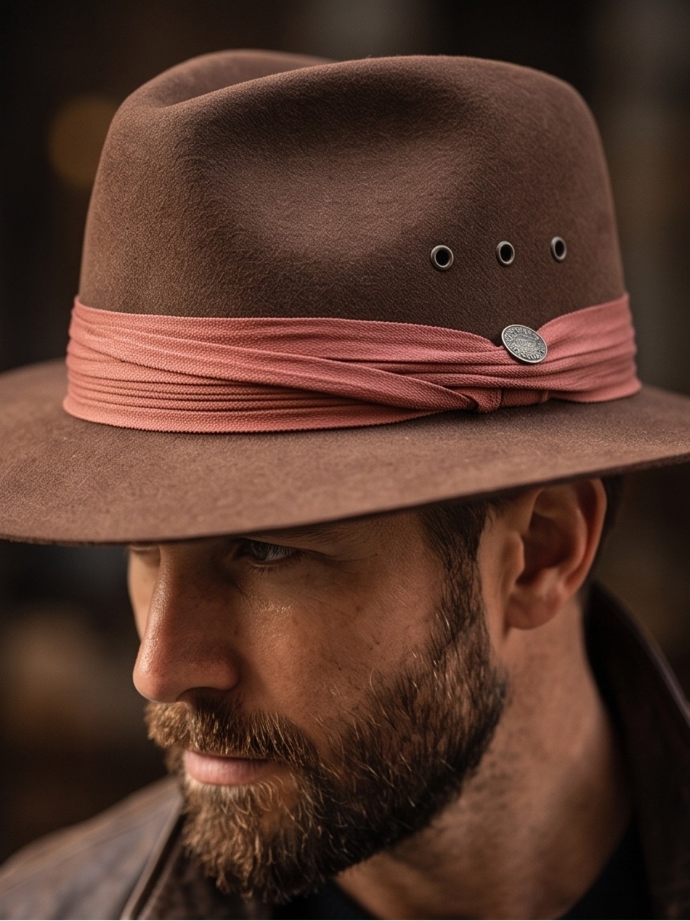 Beaver hats (major) Men’s Fedora Hat - maroon / brown 1960’s
